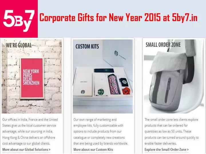 corporate gifts for new year 2015 at 5by7 in n.