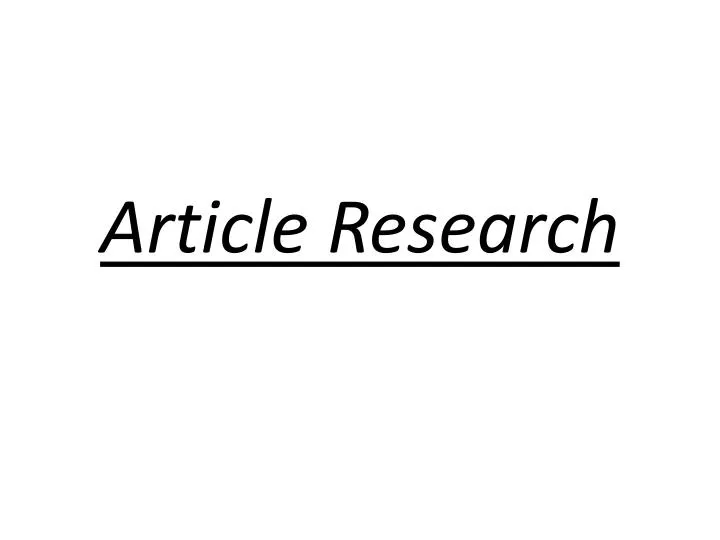 article research n.