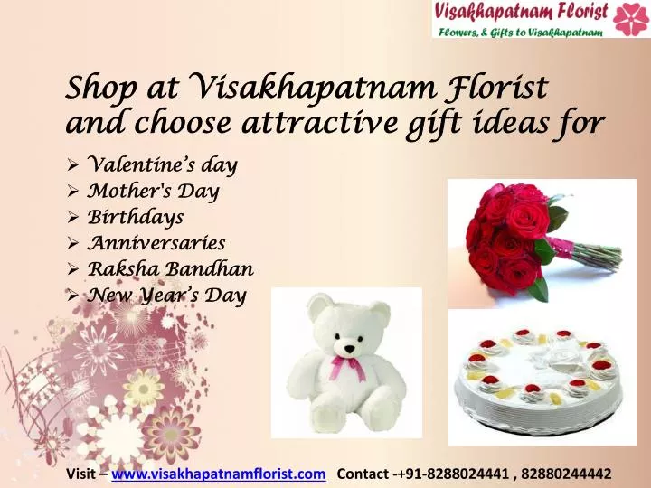 shop at visakhapatnam florist and choose attractive gift ideas for n.