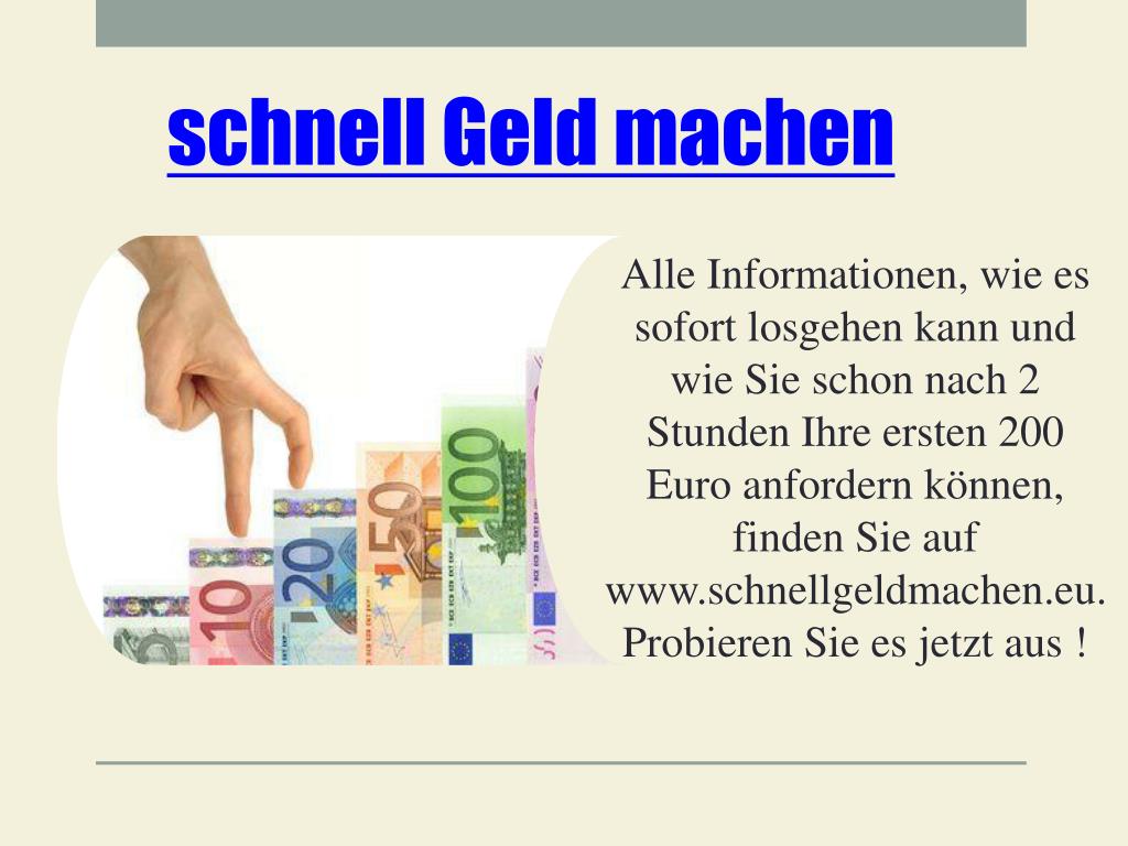 PPT schnell Geld machen PowerPoint Presentation, free download ID7116496