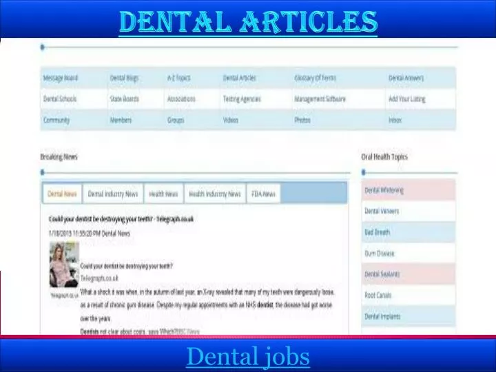 PPT Dental articles PowerPoint Presentation, free download ID7116827