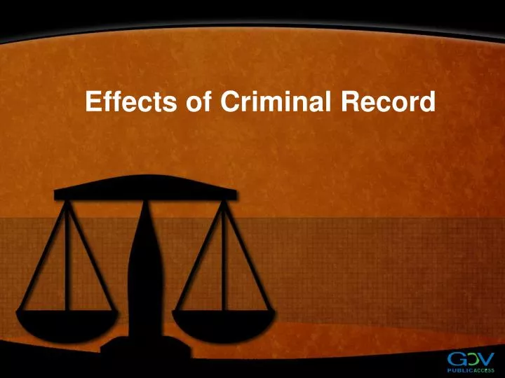 effects of criminal record n.
