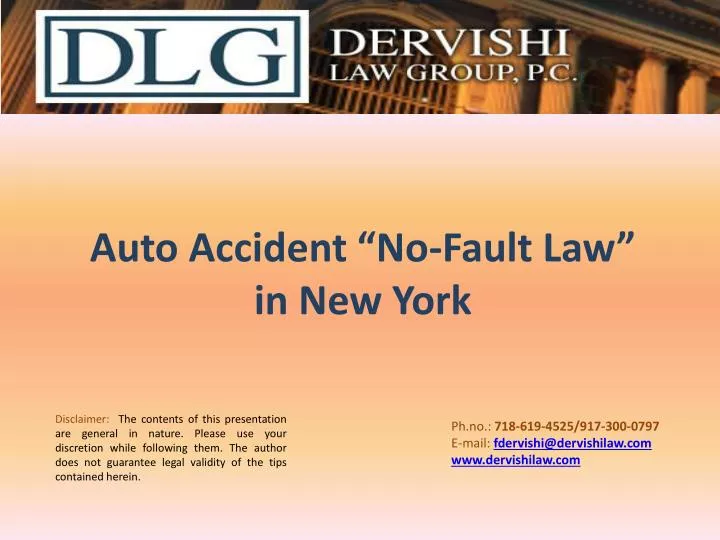 PPT - Auto Accident “No-Fault Law” in New York PowerPoint Presentation