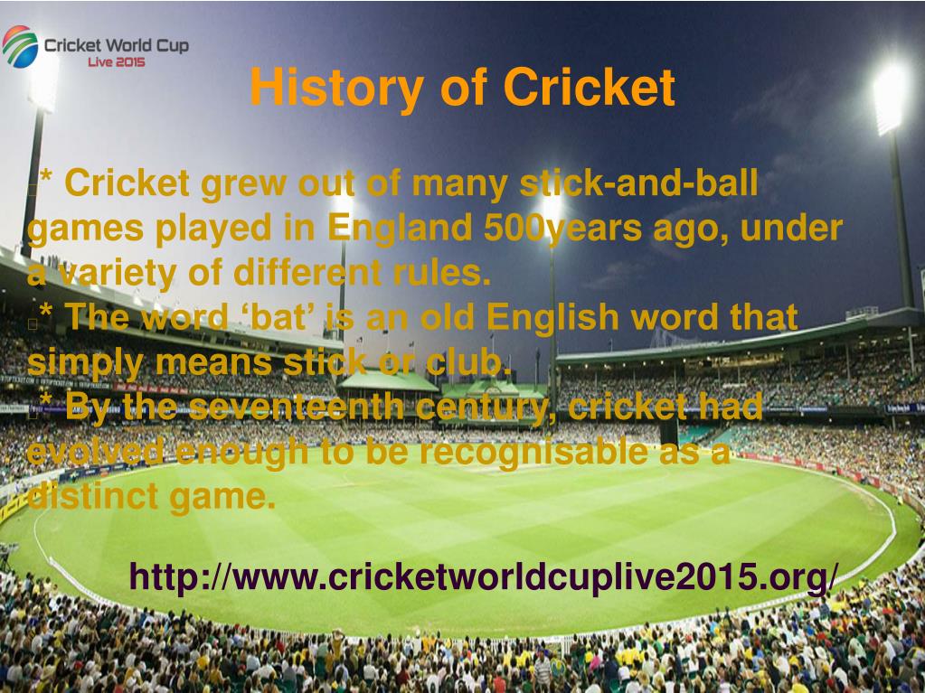 powerpoint presentation on cricket history