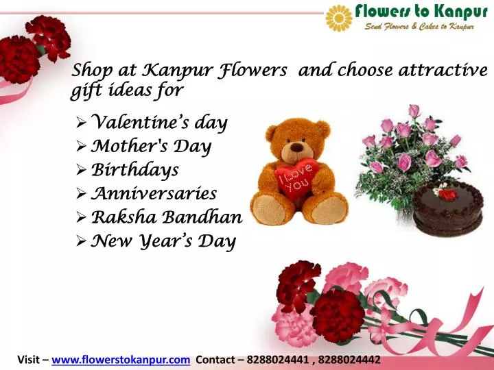 shop at kanpur flowers and choose attractive gift ideas for n.