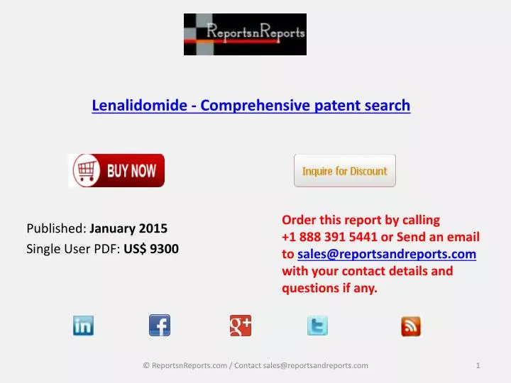 lenalidomide comprehensive patent search n.