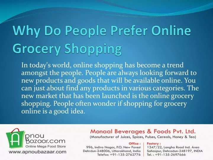 why do people prefer online grocery shopping n.