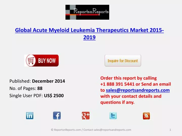 global acute myeloid leukemia therapeutics market 2015 2019 n.